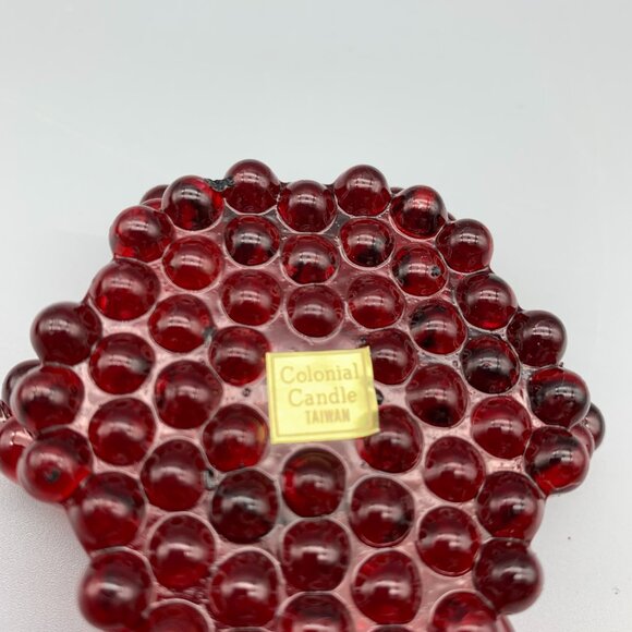 Colonial Candle set of 2 Red Glass Star Shaped Taper Holders - Picture 5 of 8